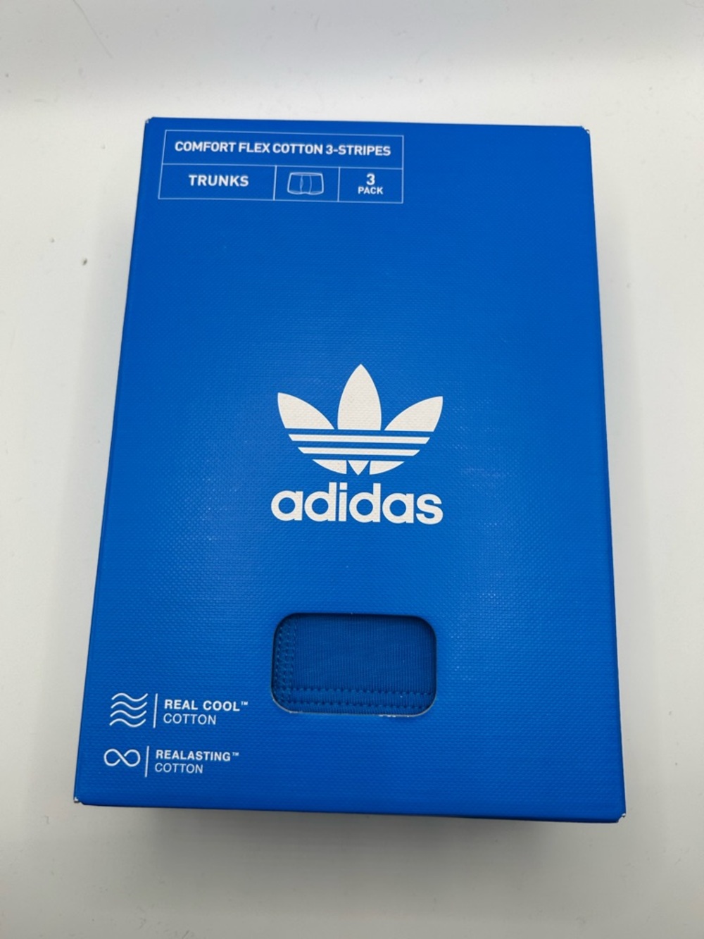 Adidas comfort flex cotton 3-stripes trunks size small NIB